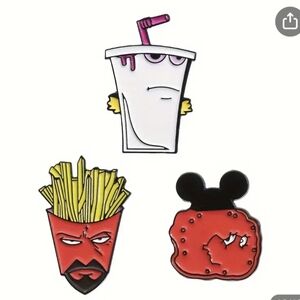 Aqua Teen Hunger Force hat pin set, Aqua Teen Hunger Force enamel pins, Frylock